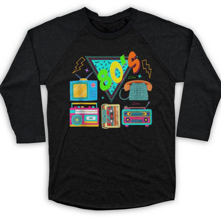 80's Vintage Cassette Tape Nostalgia Mixtape Era 1980s Retro Baseball Raglan Shirt