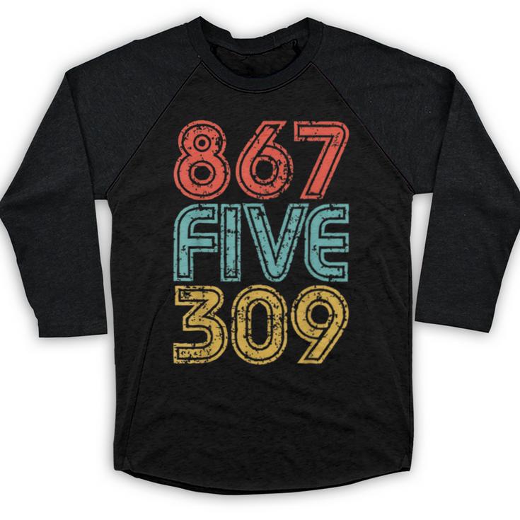8675309 Retro Vintage 80's 90's Music Nostalgia Baseball Raglan Shirt