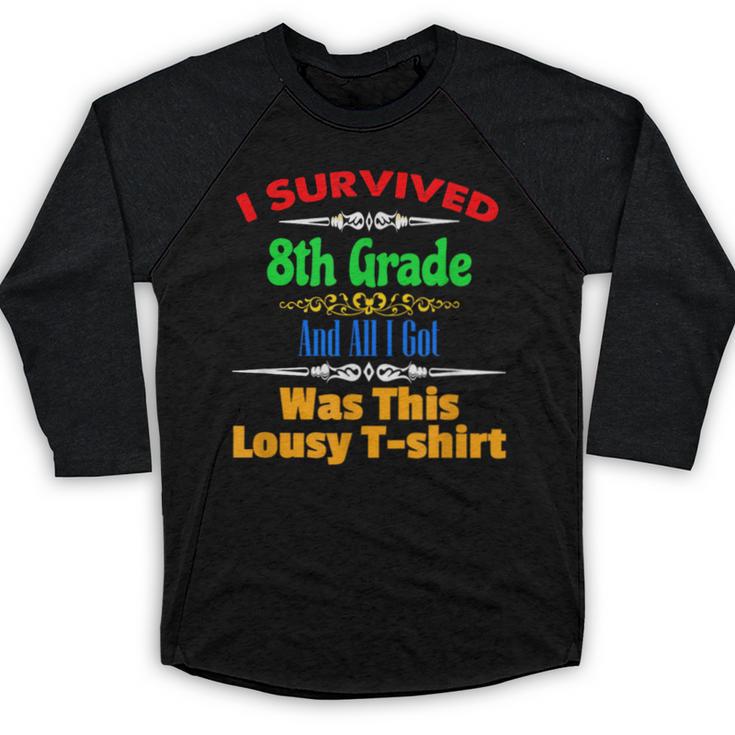 8th Grade Graduation  Boys Girls Grad Education Baseball Raglan Shirt
