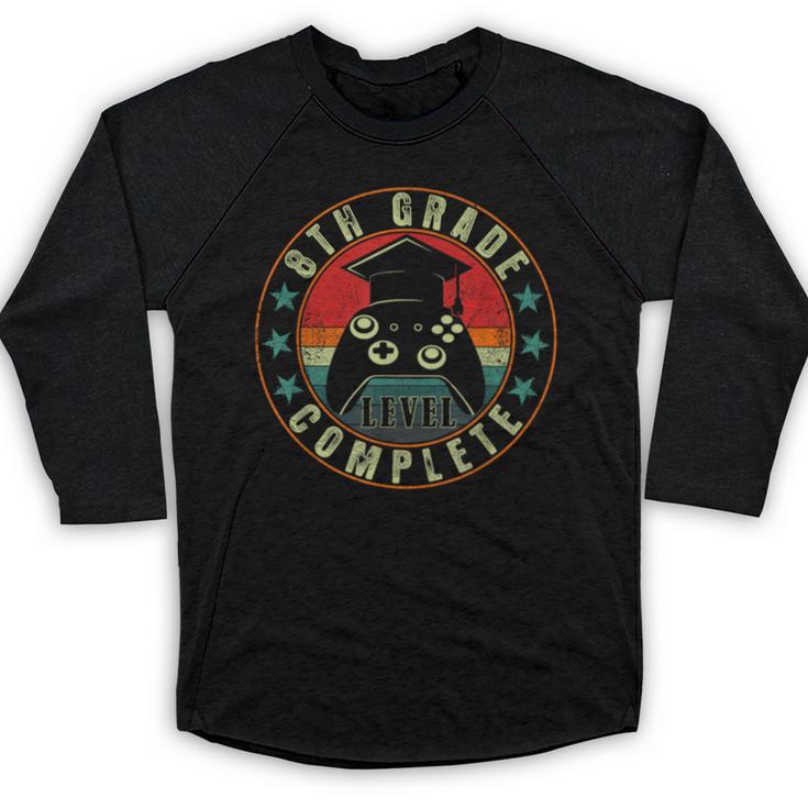8th Grade Graduation Gamer 8th Grade Level Complete Baseball Raglan Shirt