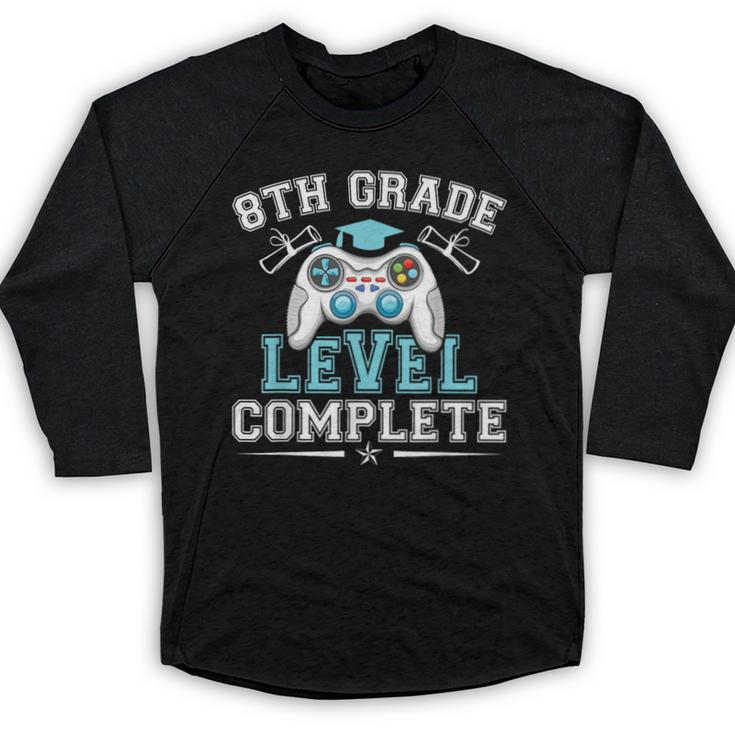 8th Grade Level Complete Graduation 2025 Class Eighth Grade Baseball Raglan Shirt