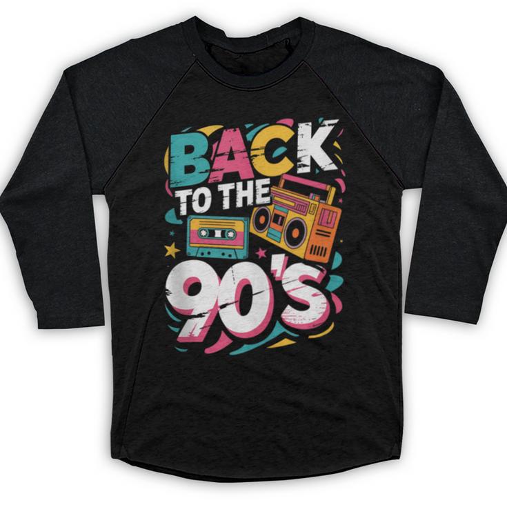 90's Nineties Nostalgia Costume Party Back To The 90s Baseball Raglan Shirt