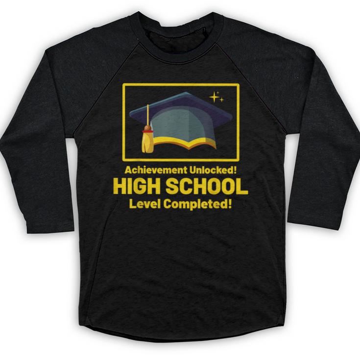 Achievement Unlocked High School Graduation Gamer Baseball Raglan Shirt