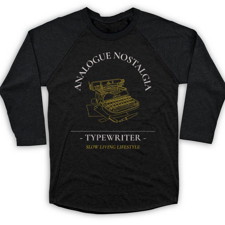 Analogue Nostalgia Typewriter Graphic Baseball Raglan Shirt