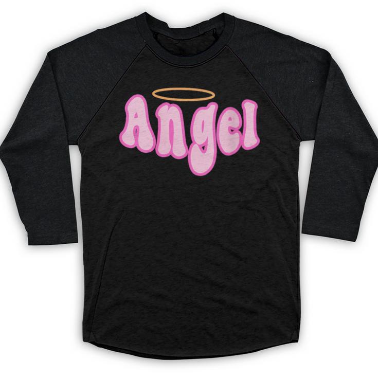 Angel Y2k Aesthetic 2000s Millennial Nostalgia Retro Pink Baseball Raglan Shirt