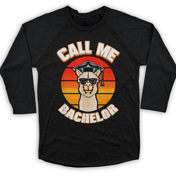 Bachelor Graduation For University Degree Party Llama Baseball Raglan Shirt