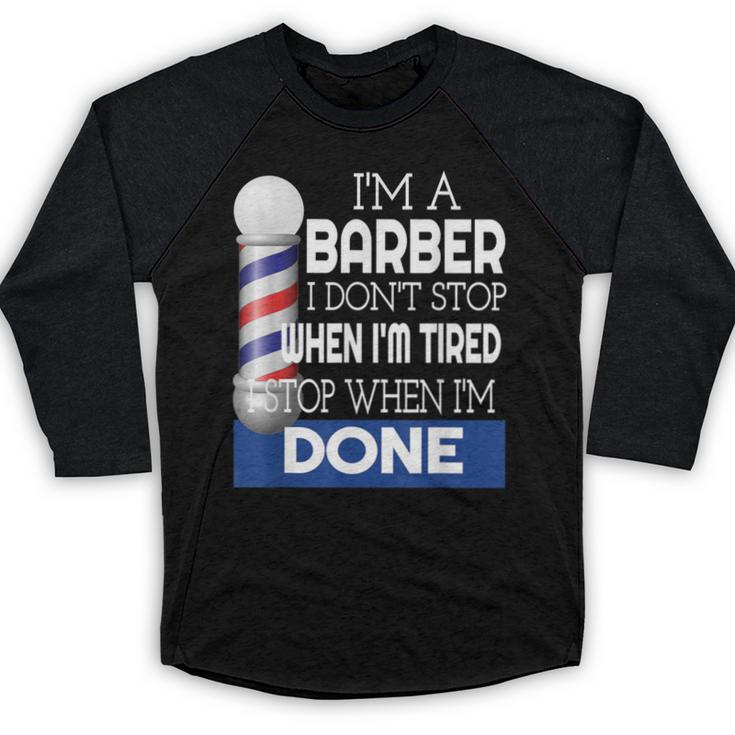 Barber Stylist Barber College Graduation Baseball Raglan Shirt