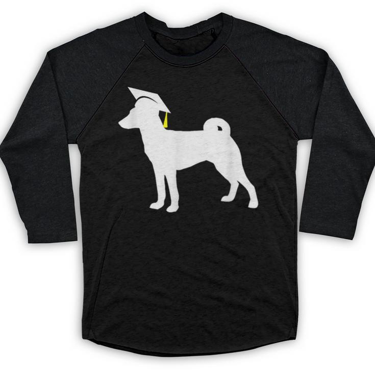 Basenji Graduation Dog Graduate Baseball Raglan Shirt