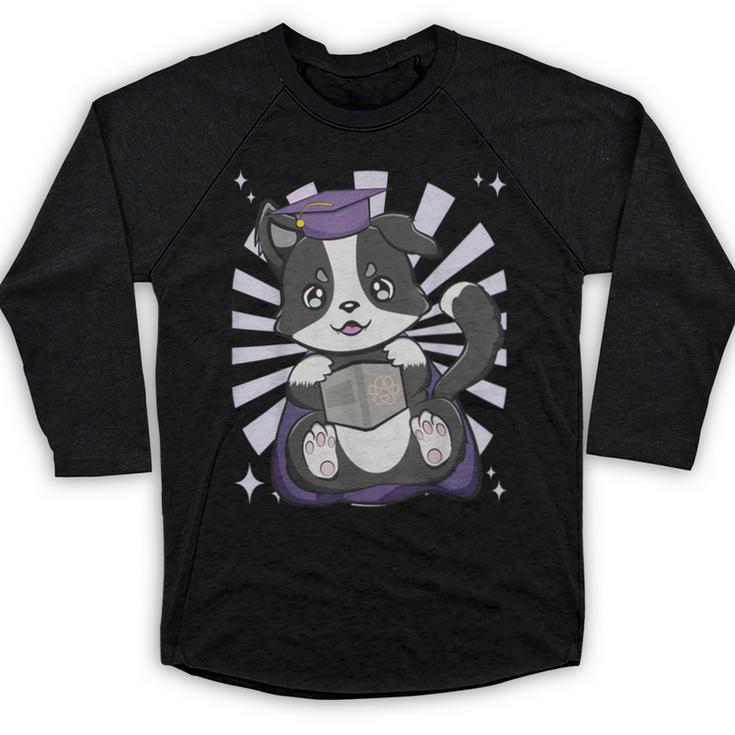 Border Collie Dog Lover Cute Anime School Graduation Men Women Kids Baseball Raglan Shirt