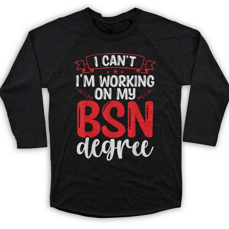BSN Nurse Graduation Essentials BSN Nursing School Student Baseball Raglan Shirt