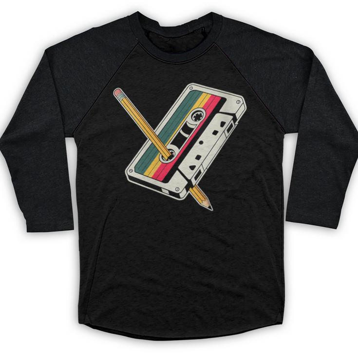 Cassette 90s Costume Party Nostalgia Baseball Raglan Shirt