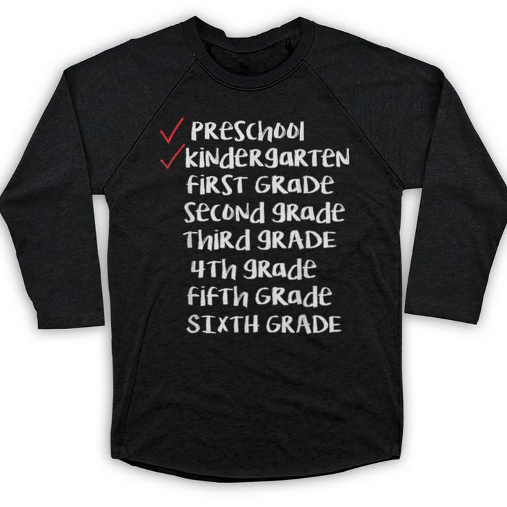 Checklist Kindergarten Class Of 2030 Shirt Graduation Baseball Raglan Shirt