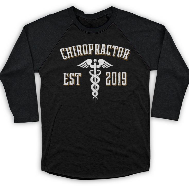 Chiropractor Est 2019 Graduate Chiro Graduation Art Print Baseball Raglan Shirt