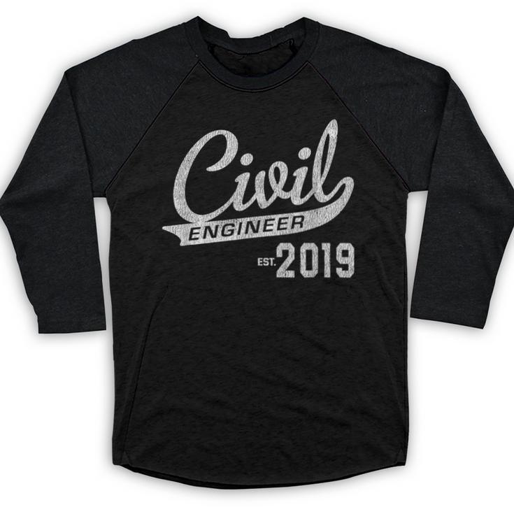 Civil Engineer Est 2019 Graduation Baseball Raglan Shirt