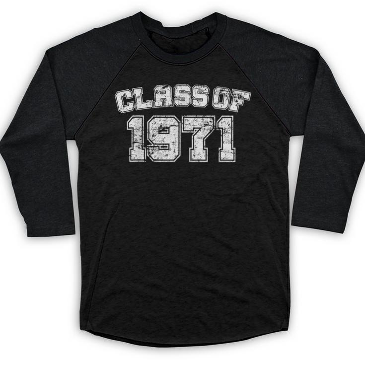 Class Of 1971 71 School Tee Shirt Graduation Class Party Baseball Raglan Shirt