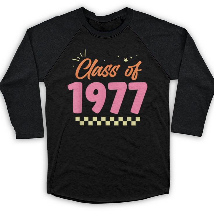 Class Of 1977 School Graduation Meetup Reunion Baseball Raglan Shirt