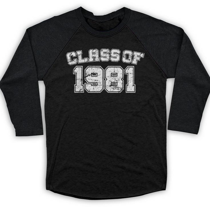 Class Of 1981 School Tee Shirt Graduation Class Party Baseball Raglan Shirt