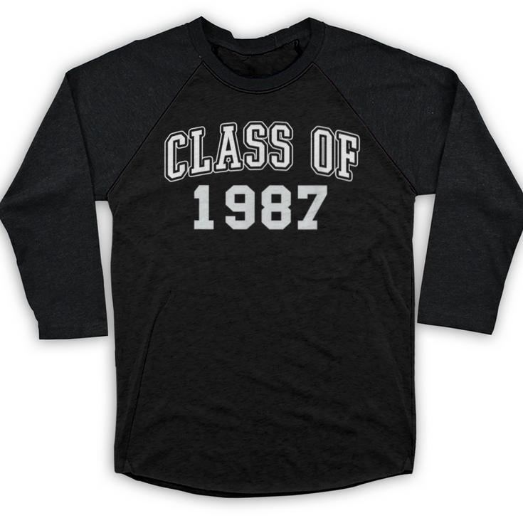 Class Of 1987 Vintage Graduation College High School Reunion Baseball Raglan Shirt