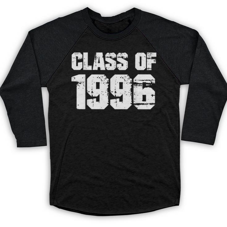 Class Of 1996 High School College Graduation Reunion Baseball Raglan Shirt
