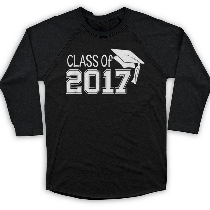 Class Of 2017 Cute Graduation T-Shirt Baseball Raglan Shirt