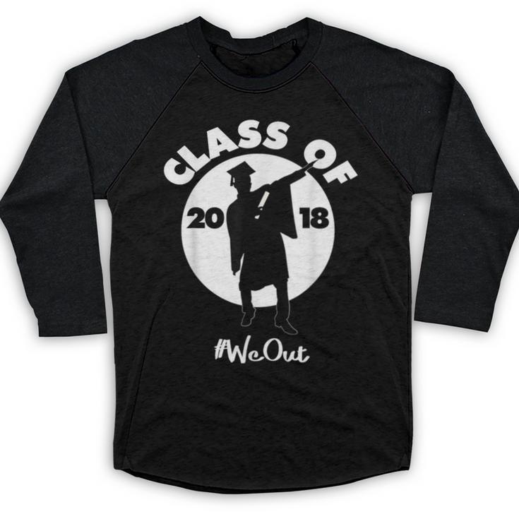 Class Of 2018 Dabbing Graduations Shirt-High School Grad Tee Baseball Raglan Shirt
