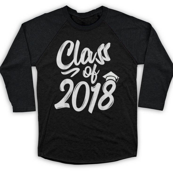Class Of 2018 Graduation Cap Trendy Cute Baseball Raglan Shirt