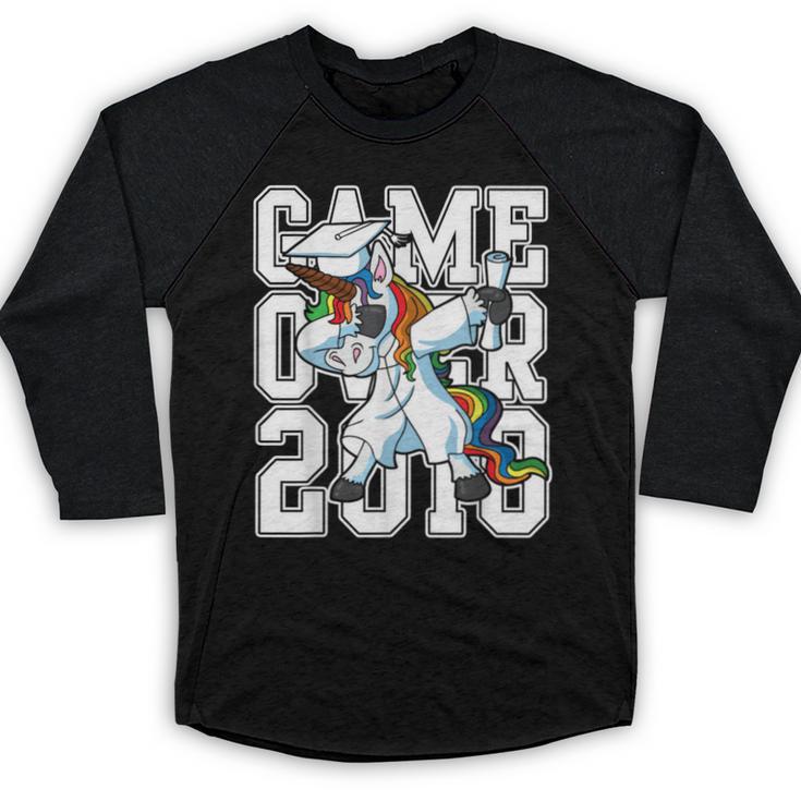 Class Of 2018 Graduation Dabbing Unicorn Shirt Baseball Raglan Shirt