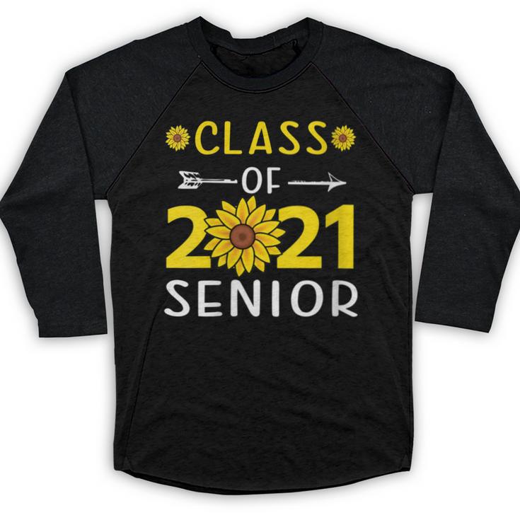 Class Of 2021 Senior Graduation Sunflower Baseball Raglan Shirt