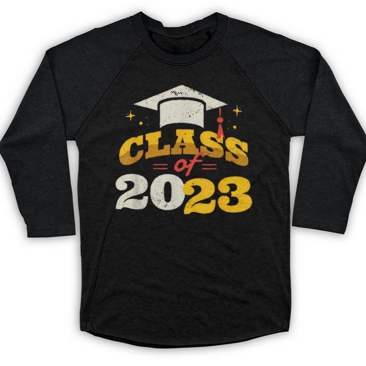 Class Of 2023 School Graduation Vintage Retro Class Of 2023 Baseball Raglan Shirt
