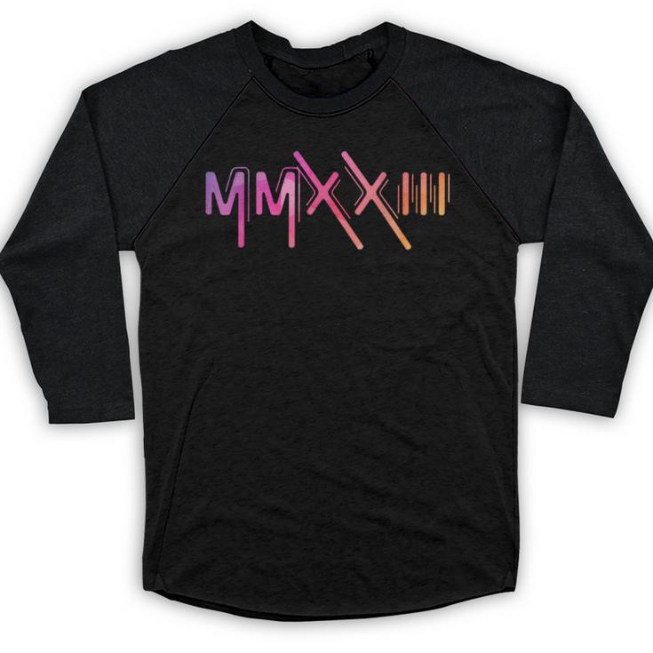Class Of 2023 Senior 23 Graduation Idea Roman Numeral Baseball Raglan Shirt