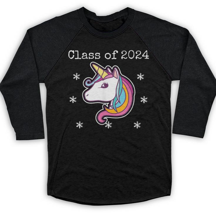 Class Of 2024 Graduation Year Unicorn Tee Shirt Baseball Raglan Shirt