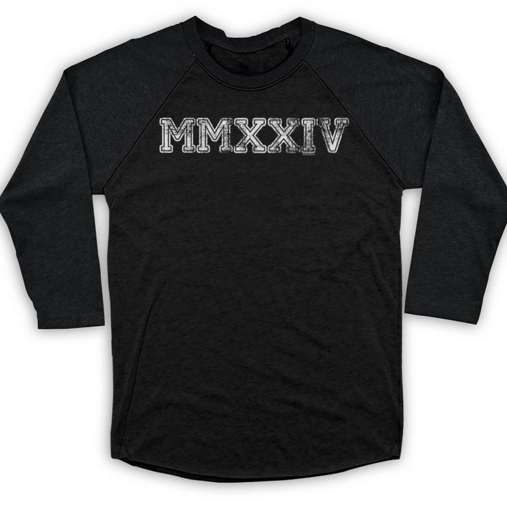 Class Of 2024 MMXXIV Graduation Spirit Vintage Senior 2024 Baseball Raglan Shirt