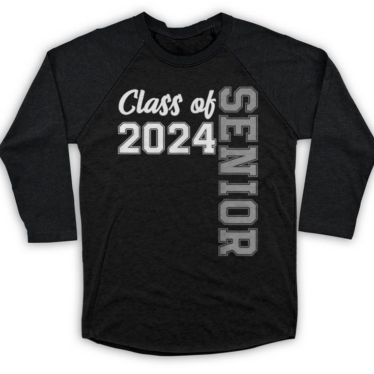 Class Of 2024 Senior 24 Shirt High School Graduation Party Baseball Raglan Shirt