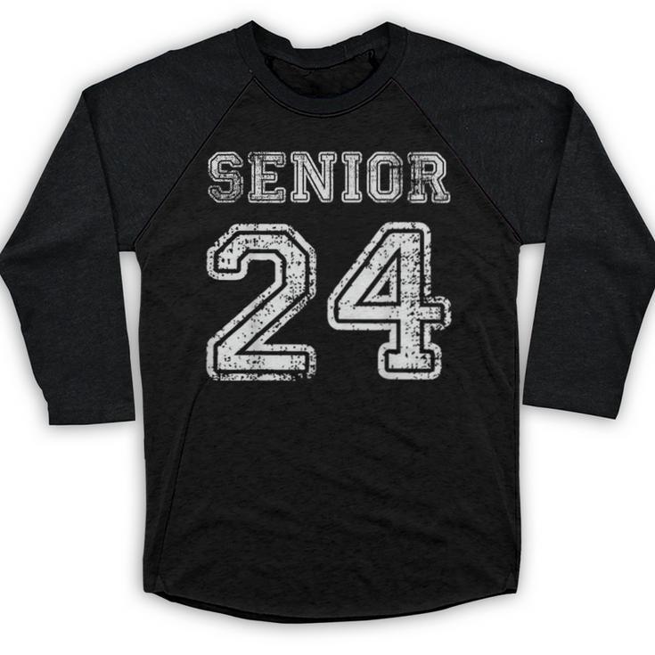 Class Of 2024 Senior Graduation Tee Back To School Vintage Baseball Raglan Shirt