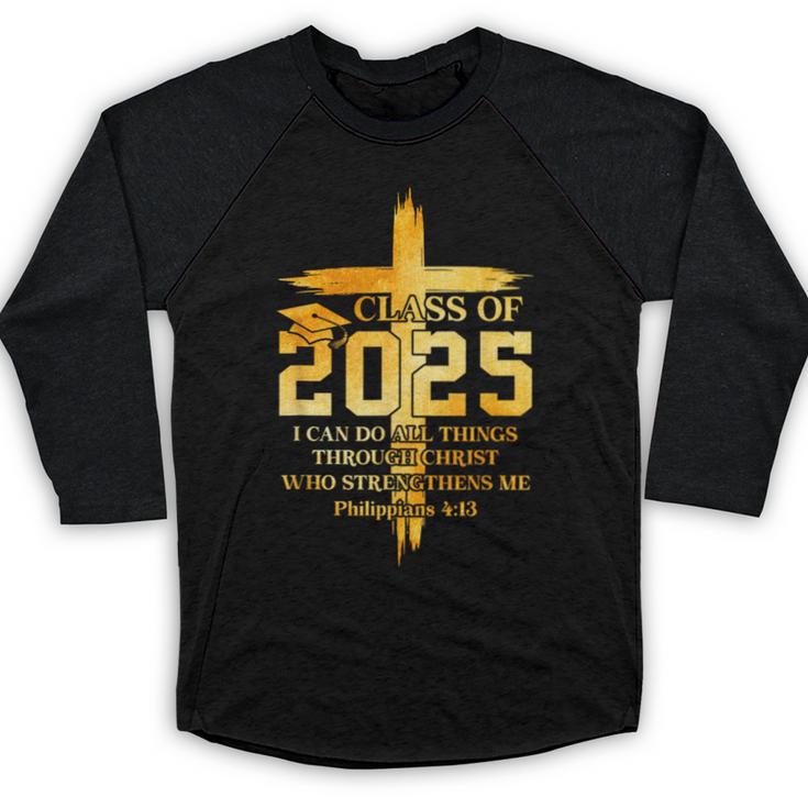 Class Of 2025 Christian Graduation Senior Graduate Men Women Baseball Raglan Shirt
