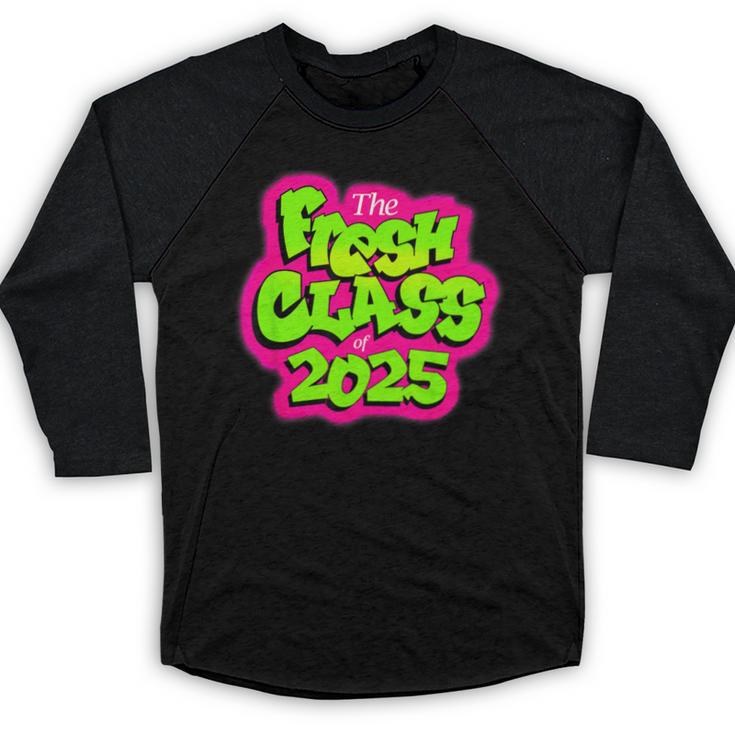 Class Of 2025 Senior Fresh 90s TV Style Retro Graduation Baseball Raglan Shirt