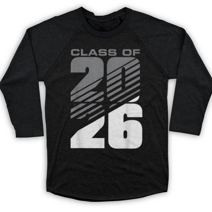 Class Of 2026 High School Senior Graduation Grey Sport Style Baseball Raglan Shirt