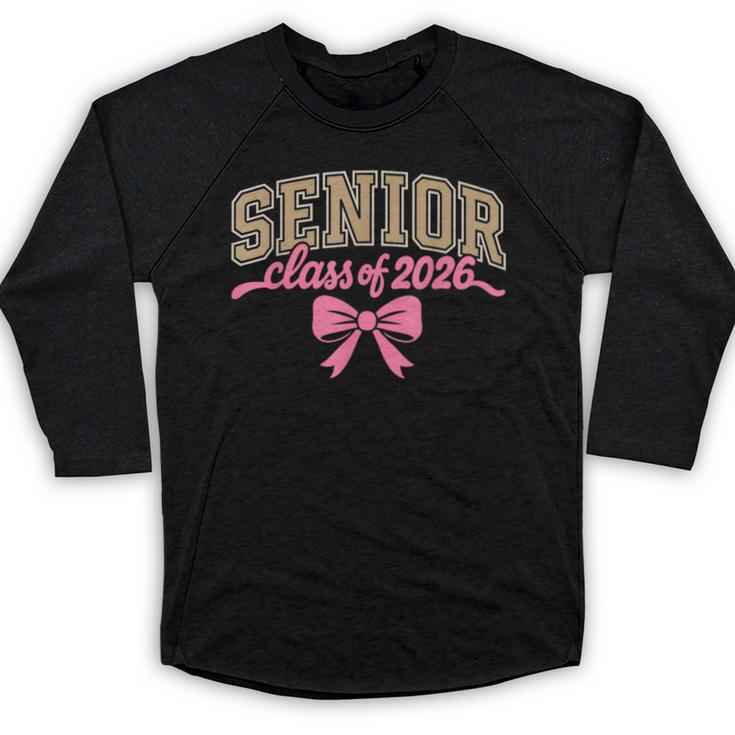Class Of 2026 Pink Coquette Bow Senior Graduation Baseball Raglan Shirt