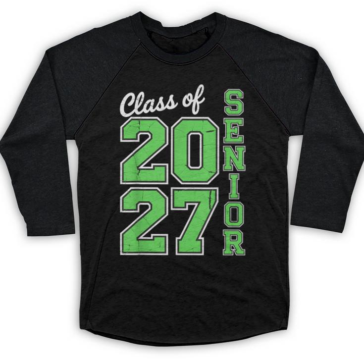 Class Of 2027 Senior 27 High School Graduation Senior 2027 Baseball Raglan Shirt