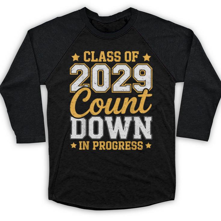 Class Of 2029 Count Down Fun First Day 8th Grade Graduation Baseball Raglan Shirt