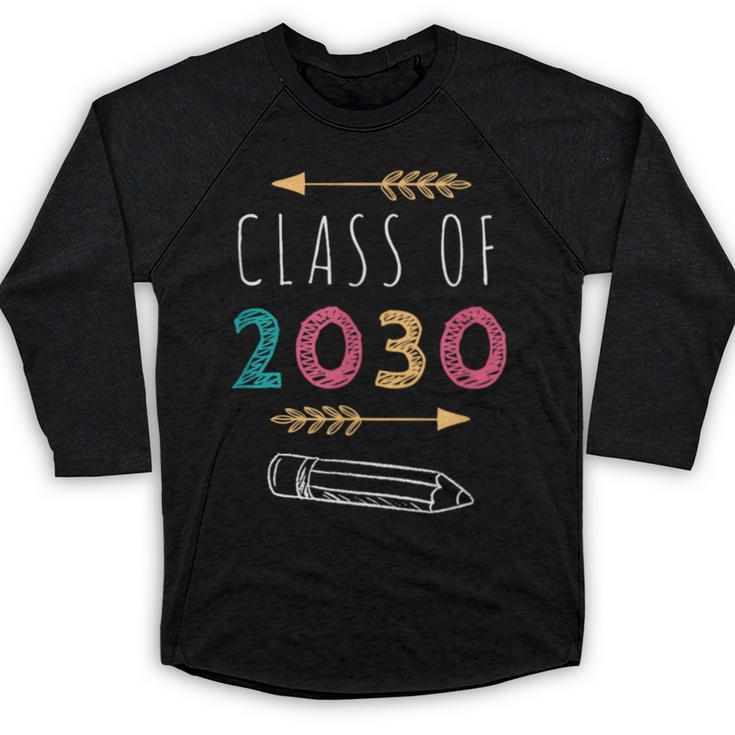 Class Of 2030 Grow With Me 2nd Grade Graduation Baseball Raglan Shirt
