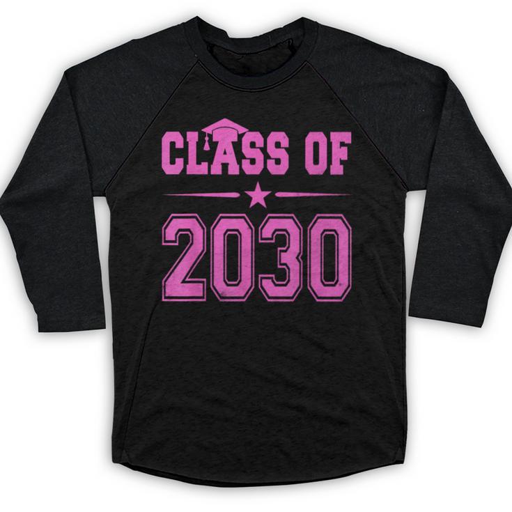 Class Of 2030 Pink Girls Shirt Graduation Baseball Raglan Shirt