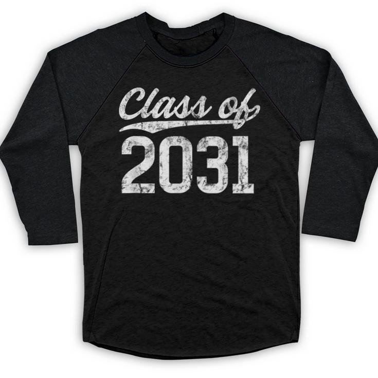 Class Of 2031 Grow With Me Graduation Baseball Raglan Shirt