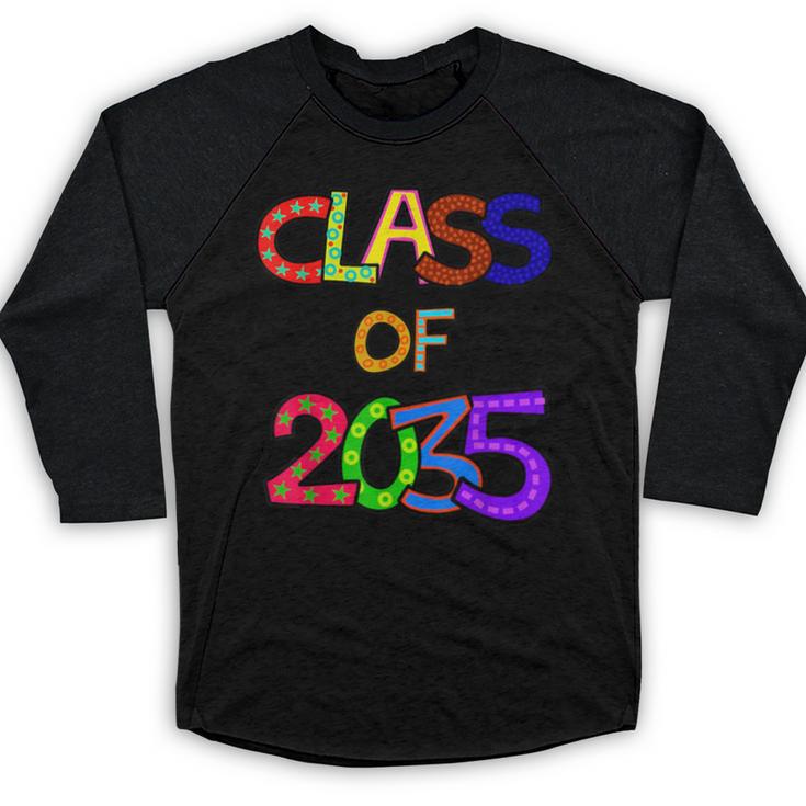 Class Of 2035 Grow With Me Kindergarten Graduation Baseball Raglan Shirt
