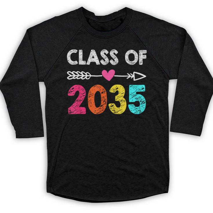 Class Of 2035 Kindergarten Pre K Grow With Me Graduation Baseball Raglan Shirt