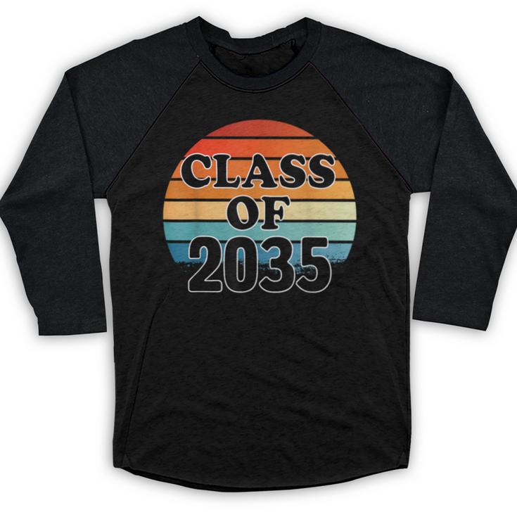 Class Of 2035 Senior Graduate Retro Graduation Baseball Raglan Shirt