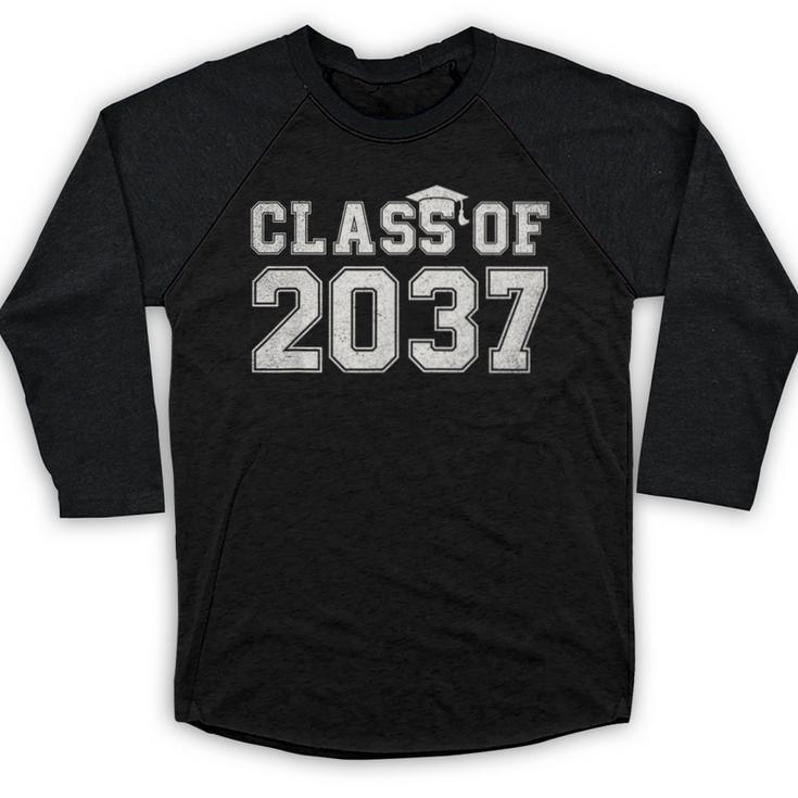 Class Of 2037 Kindergarten To Graduation First Day Of School Baseball Raglan Shirt