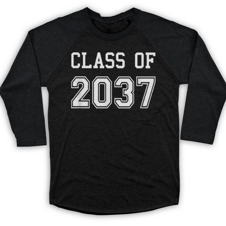 Class Of 2037 Shirt Graduation School Kids Future Graduate Baseball Raglan Shirt