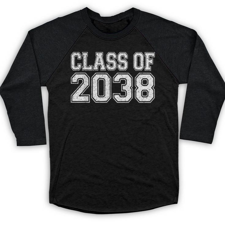 Class Of 2038 First Day Of Pre-k Graduation 2038 Preschool Baseball Raglan Shirt
