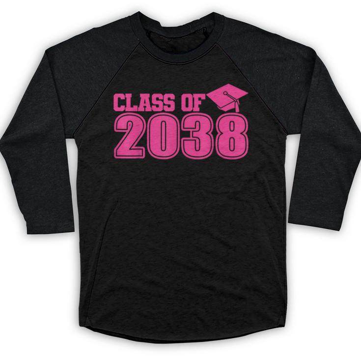 Class Of 2038 Pink Girls Growing Up School Memory Graduation Baseball Raglan Shirt
